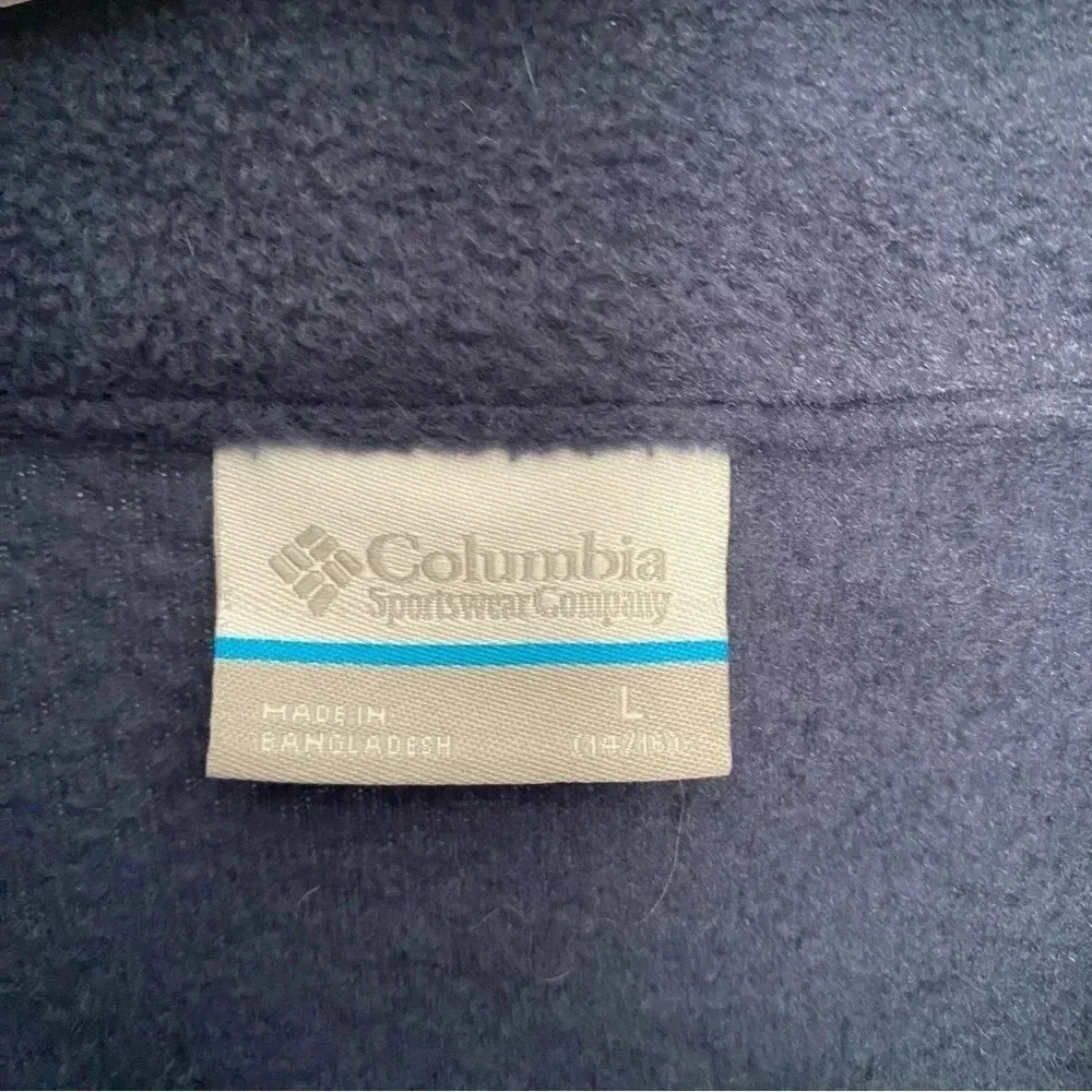 Boys Columbia Full Zip Fleece Jacket 2 Tone Blue Size L - Picture 3 of 3